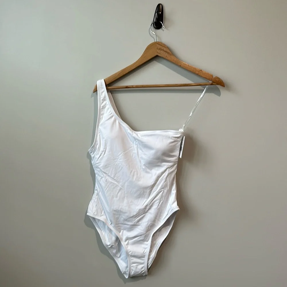 NWT Andie Nantucket One Shoulder One Piece in White M - Picture 2 of 8